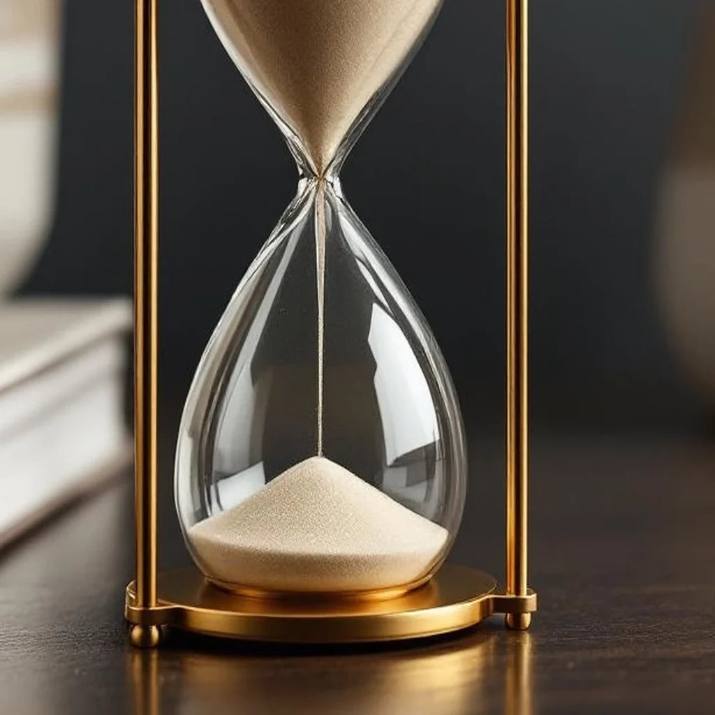 Brass Finish Hourglass Desk Accent