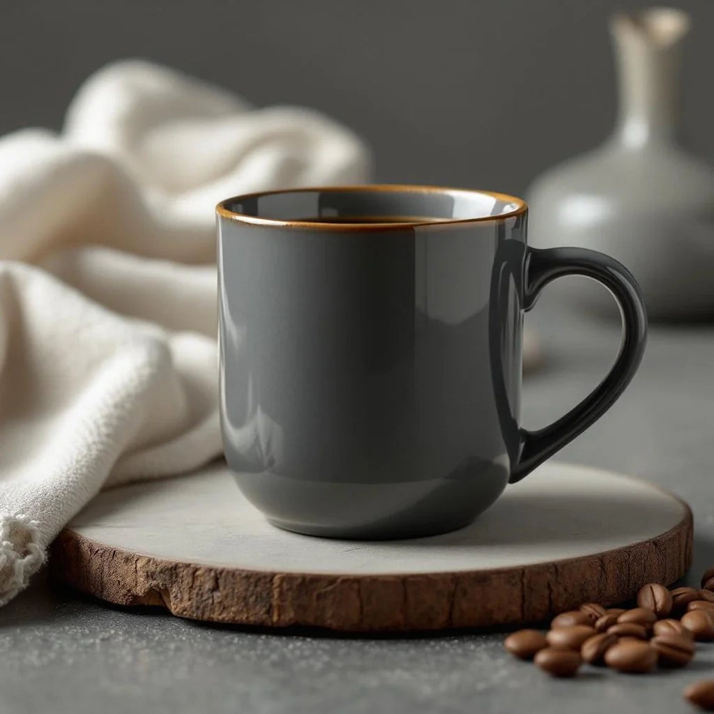 Ceramic Mug Set with Minimal Handle