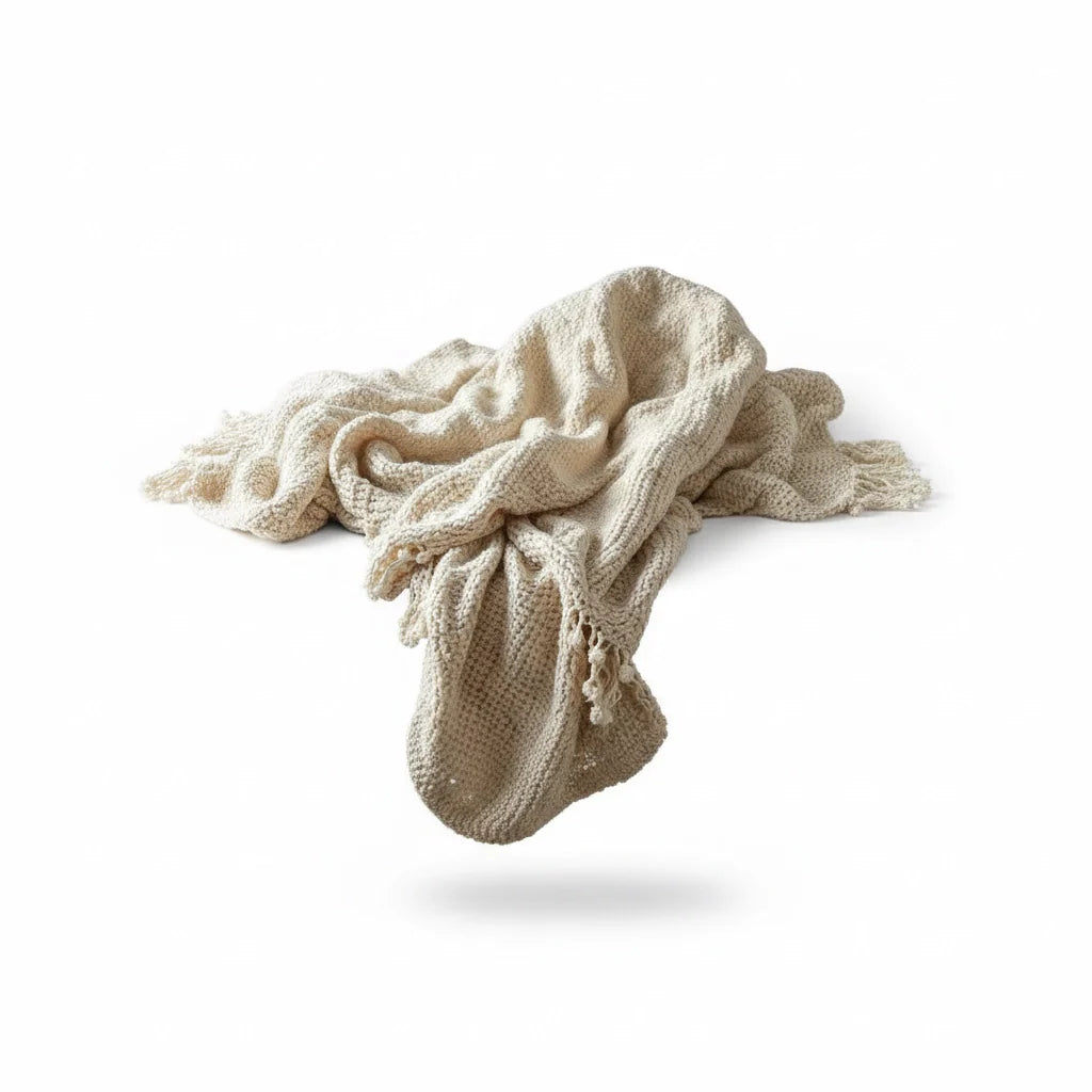 Cozy Woven Throw Blanket in Oatmeal