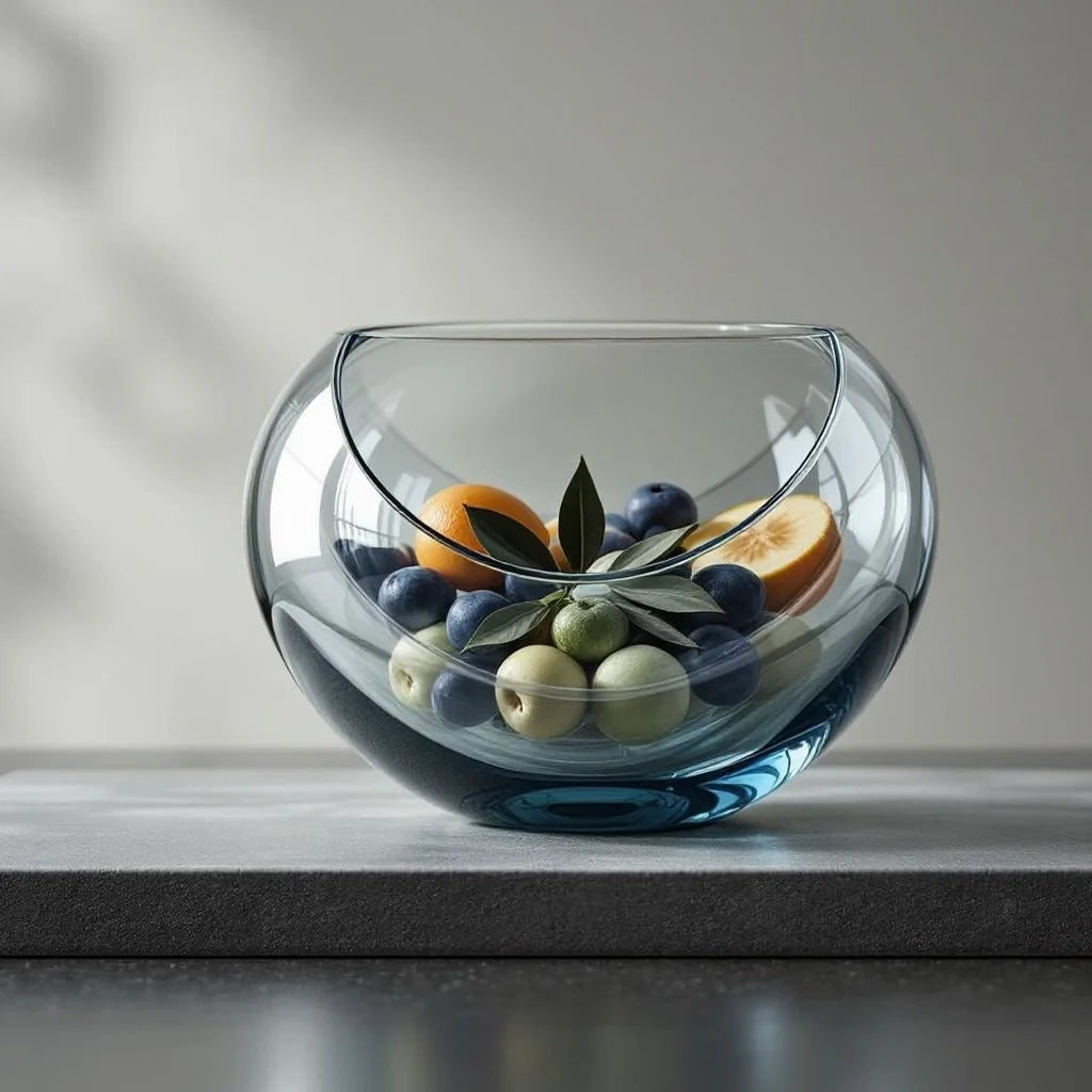 Handblown Glass Centerpiece Bowl in Clear