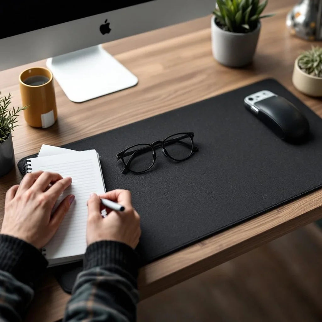 Minimalist Desk Pad in Charcoal Felt