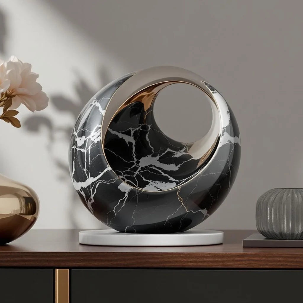 Modern Tabletop Marble Sculpture Accent