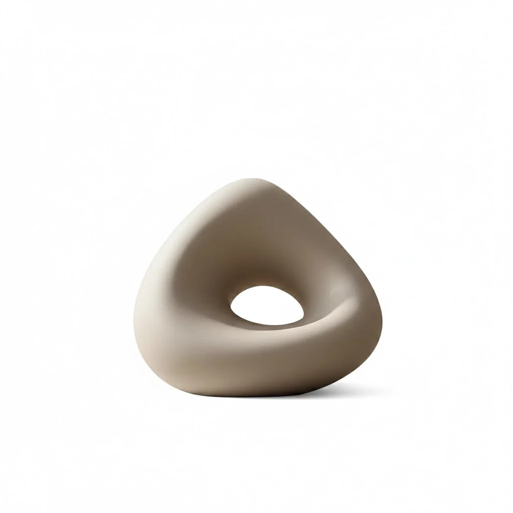 Sculptural Resin Figurine in Matte Stone Color