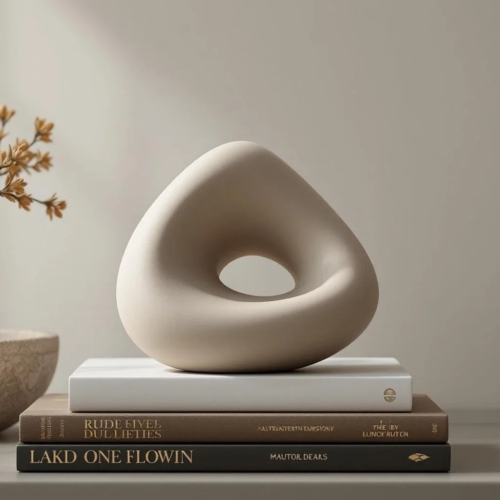 Sculptural Resin Figurine in Matte Stone Color