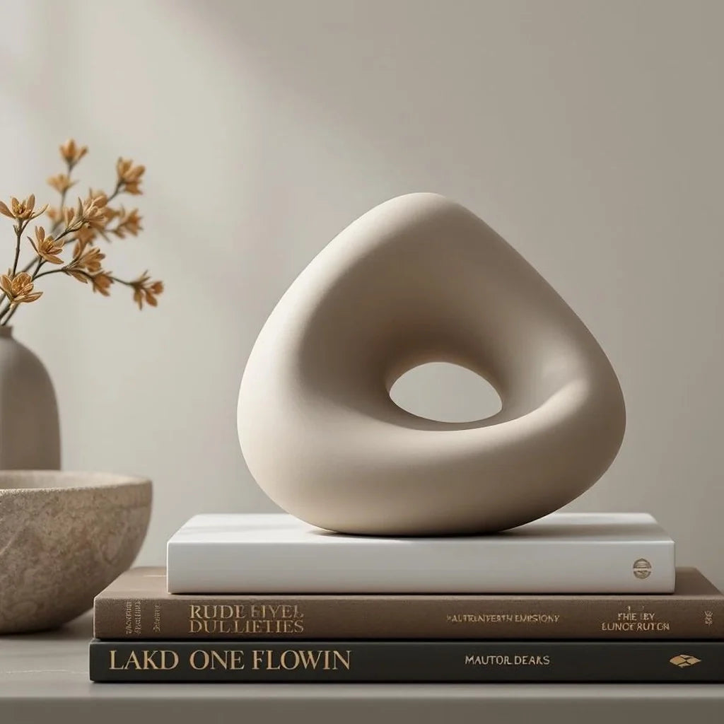 Sculptural Resin Figurine in Matte Stone Color