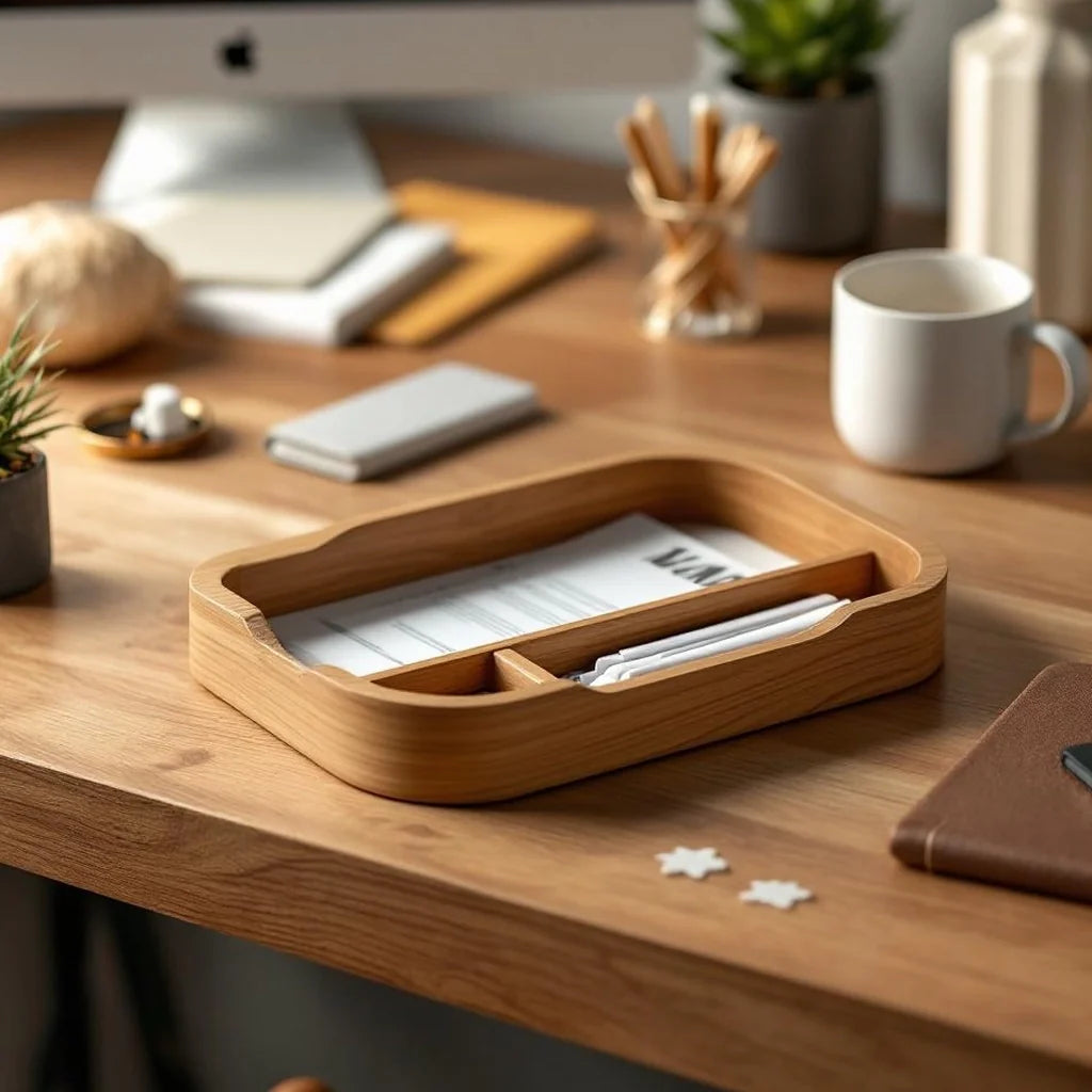 Wooden Desktop Mail Sorter Tray