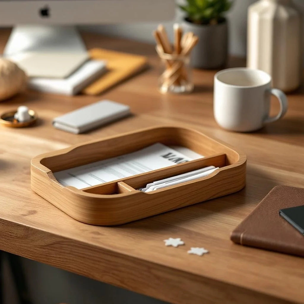 Wooden Desktop Mail Sorter Tray