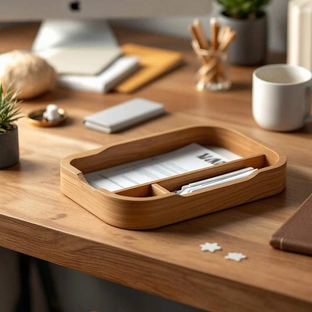 Wooden Desktop Mail Sorter Tray
