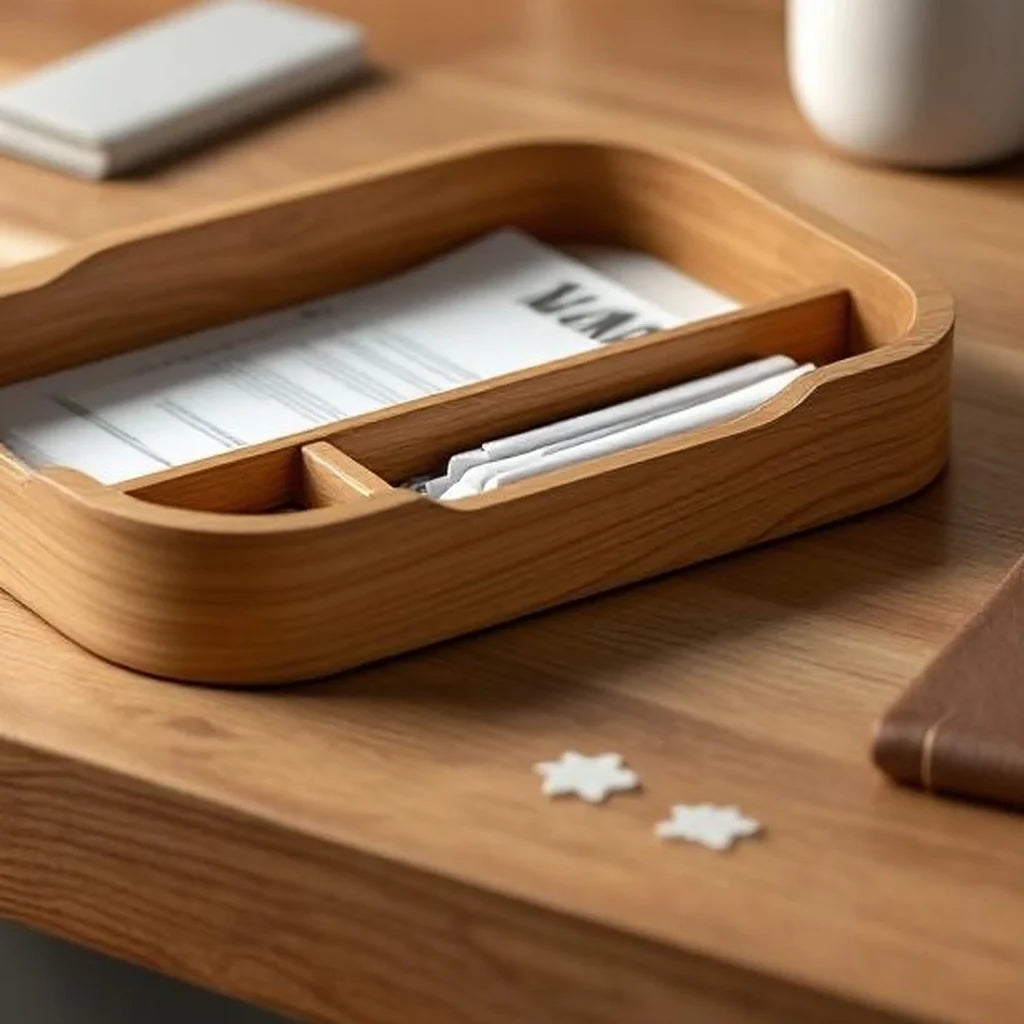 Wooden Desktop Mail Sorter Tray